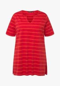 Ulla Popken LONG RAYURES ET MANCHES COURTES - T-Shirt Print - Rouge Poivron -Ulla Popken 26399e86621043b5aa424923ca0d6f5d