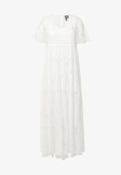 Ulla Popken Broderie Couture Princesse Col En V - Ballkleid - Blanc Cassé -Ulla Popken 264437bfdfe04c1cb35c522eef958721