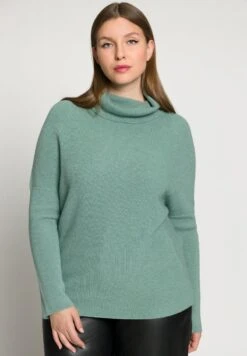 Ulla Popken STEHKRAGEN, FLEDERMAUS-LANGARM - Strickpullover - Mint