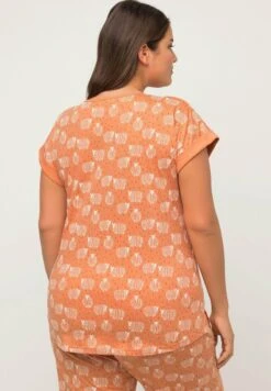 Ulla Popken Nachtwäsche Shirt - Beige Red -Ulla Popken 289206a9ec08421494f6cf2f5f8d88ba