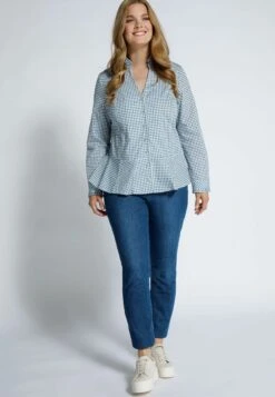 Ulla Popken Bluse - Mattes Jeansblau -Ulla Popken 29c6d56dbbba4675b2897804c5939a18 1