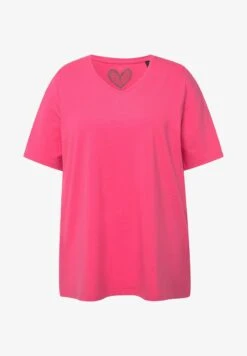 Ulla Popken A-LINIE V-AUSSCHNITT HALBARM - T-Shirt Basic - Pink Red -Ulla Popken 2b73ba3e358b494faa4a757829817808