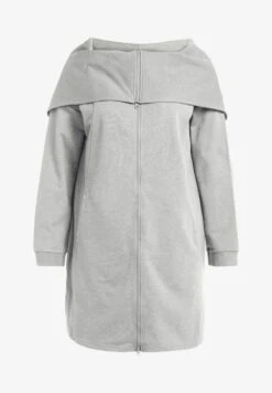 Ulla Popken Sweatjacke - Hellgrau Mélange -Ulla Popken 2bd51b8047f3416189f79c85ae83e668