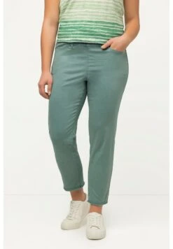 Ulla Popken BENGALINE SIENNA. JAMBE ÉTROITE ET LONGUEUR 7/8. BAS - Stoffhose - Vert Mousse Clair