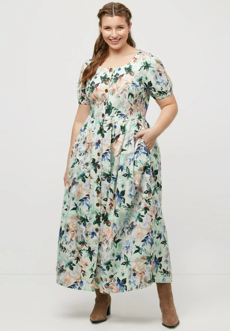 Ulla Popken MANCHES COURTES BOUFFANTES - Freizeitkleid - Turquoise Pâle 4 Ulla Popken MANCHES COURTES BOUFFANTES - Freizeitkleid - Turquoise Pâle – Bild 2