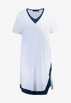 Ulla Popken COLOR BLOCK COL EN V MANCHES - Nachthemd - Sauge -Ulla Popken 2d5fb905c50b44ffa2a9ab938689317d