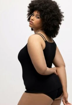 Ulla Popken SPAGHETTITRÄGER OHNE SEITENNÄHTE, DOPPELTE TRÄGER - Unterhemd/-shirt - Schwarz -Ulla Popken 2f0590cd27e348c28d6bf205edaed5db