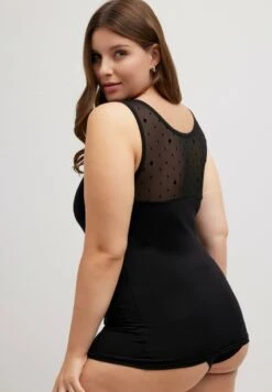 Ulla Popken TUPFEN HERZEN - Unterhemd/-shirt - Schwarz -Ulla Popken 30bbe4f63bed40ef8a102de1ee72403e