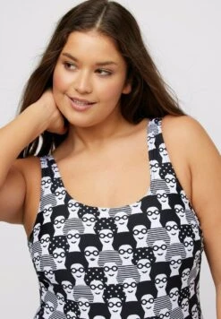 Ulla Popken Badeanzug - Black Multi -Ulla Popken 319ffe21824f4ed4a586004019978924