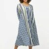 Ulla Popken CAFTAN MOTIF ETHNIQUE COL TUNISIEN MANCHES - Freizeitkleid - Gris Bleu -Ulla Popken 32032db09fdb4b14a2e9656c9d70ad8c