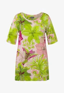 Ulla Popken RONDE HALS, KORTE MOUWEN - T-Shirt Print - Oudroze -Ulla Popken 331608edbf7c4aaba69151968bc938cd