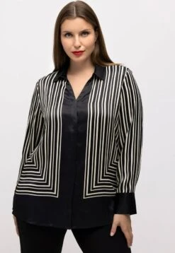 Ulla Popken LONG SLEEVE - Hemdbluse - Black -Ulla Popken 336f5c464b0f4763a6849cc2adeebe6e