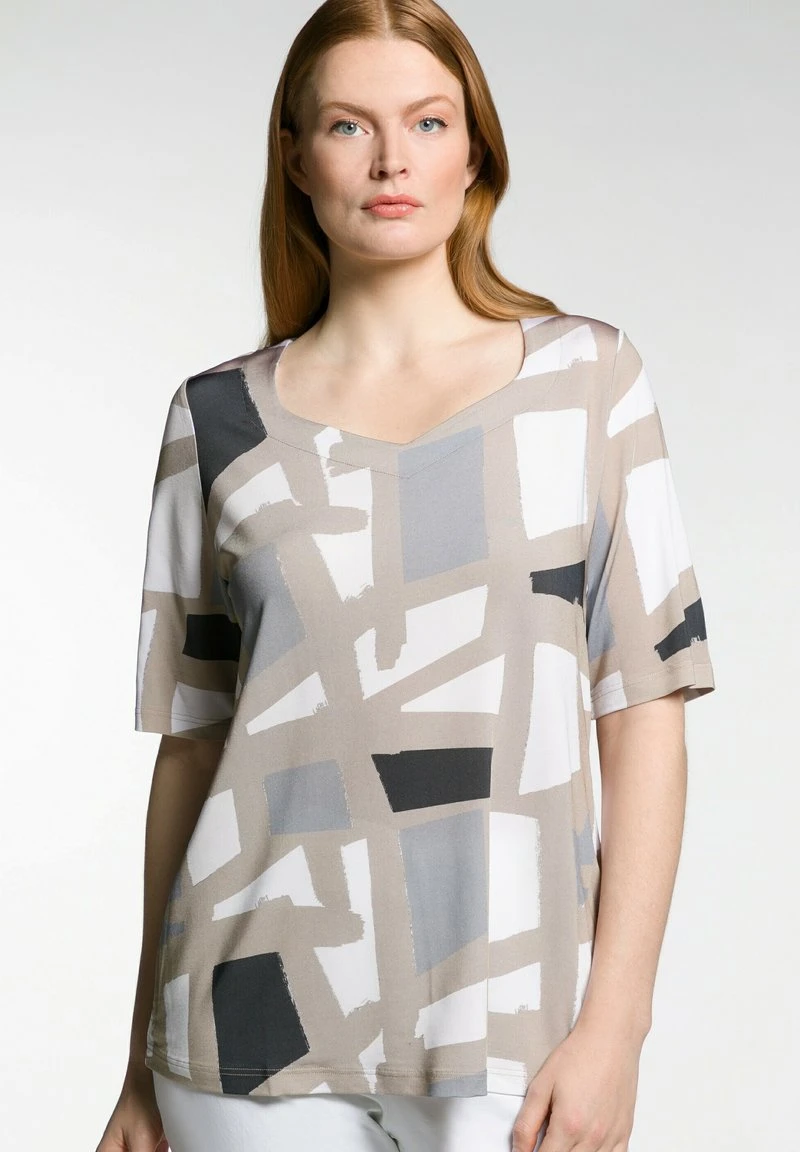 Ulla Popken T-Shirt Print - Sand 5 Ulla Popken T-Shirt Print - Sand – Bild 3