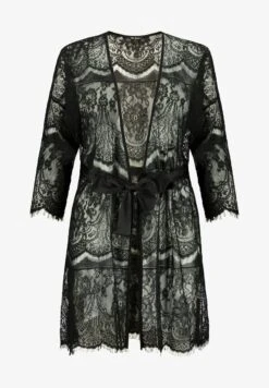 Ulla Popken Bademantel - Schwarz -Ulla Popken 35401cb79b6542338e26b8160c37d141