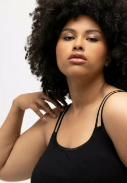 Ulla Popken SPAGHETTITRÄGER OHNE SEITENNÄHTE, DOPPELTE TRÄGER - Unterhemd/-shirt - Schwarz -Ulla Popken 3604b8660a904801961bd221bb23700a