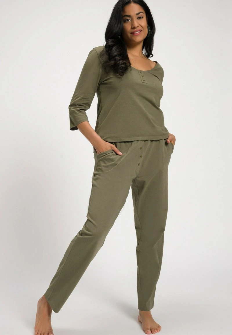 Ulla Popken SIERKNOPEN, ELASTISCHE BAND, ZAKKEN - Nachtwäsche Hose - Lodengroen 4 Ulla Popken SIERKNOPEN, ELASTISCHE BAND, ZAKKEN - Nachtwäsche Hose - Lodengroen – Bild 2