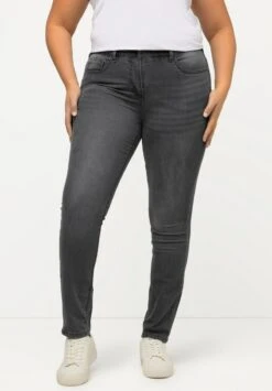 Ulla Popken GROSSE GRÖSSEN SARAH, 5-POCKET, HIG - Jeans Slim Fit - Grey Denim -Ulla Popken 38bb4eed340a4a6f82ff97ce1fc8ad86