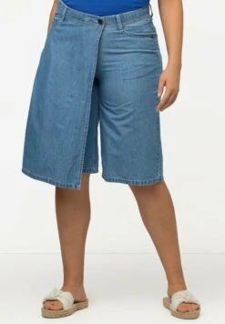 Ulla Popken MARY EN COUPE 5 POCHES TAILLE ÉLASTIQUE - Jeans Shorts - Bleu Jean
