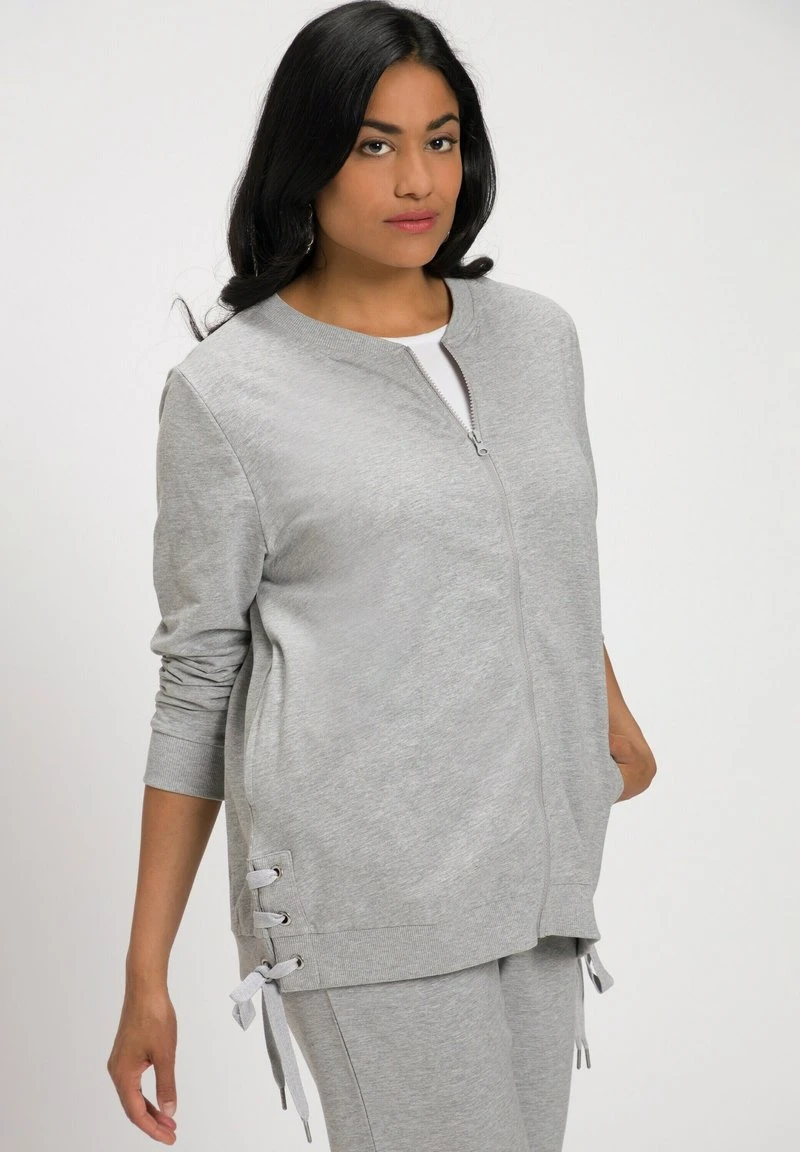Ulla Popken HOMEWEAR LANGE MOUWEN - Sweatjacke - Lichtgrijs Melange 6 Ulla Popken HOMEWEAR LANGE MOUWEN - Sweatjacke - Lichtgrijs Melange – Bild 4
