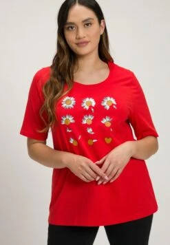 Ulla Popken T MIT GÄNSEBLÜMCHEN MOTIV CLASSIC - T-Shirt Print - Paprikarot -Ulla Popken 3abee3ce8a81400e99fb898f9d7850b1 1