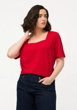 Ulla Popken ZIERNAHT, CARREE-AUSSCHNITT, HALBARM - T-Shirt Basic - Litchi -Ulla Popken 3b3d436513e54adb92d5fbd4dadf8596