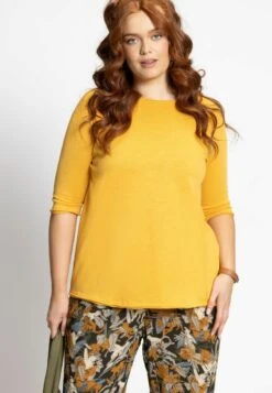 Ulla Popken Langarmshirt - Honinggeel -Ulla Popken 3d949b8ddc794490b8216bf9d5a5136e