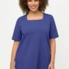Ulla Popken CARREE AUSSCHNITT HALBARM - T-Shirt Basic - Blue Purple 1 Ulla Popken CARREE AUSSCHNITT HALBARM - T-Shirt Basic - Blue Purple -Ulla Popken 3e60a20061704171a003382710e2d1d6