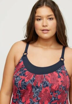 Ulla Popken DE TANKINI FLEURS BONNETS SOUPLES BASE ÉLASTIQUE - Unterhemd/-shirt - Marine -Ulla Popken 3f228c0f99fc4633944a3ed3fcdcea70