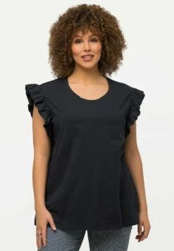 Ulla Popken DÉCOLLETÉ ROND ET VOLANTS - T-Shirt Print - Marine -Ulla Popken 3feb9f96bba54f59a83bcb422034756c 1