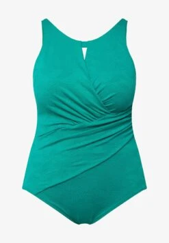 Ulla Popken MOTIF FEUILLES, DRAPÉ - Badeanzug - Turquoise -Ulla Popken 3ff82b0c5ee54945ad7c3cbdb116c9b3