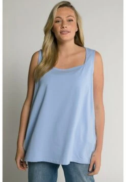 Ulla Popken CARREE AUSSCHNITT ÄRMELLOS - Top - Himmel Blau