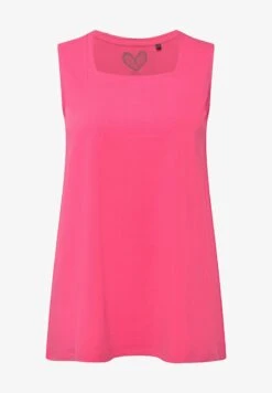 Ulla Popken CLASSIC CARREE AUSSCHNITT ÄRMELLOS - Top - Pink Red -Ulla Popken 40db0fb8154b45b3b9be11ad28f76916