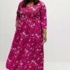 Ulla Popken Maxikleid - Magenta Multi