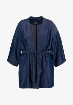 Ulla Popken Kurzmantel - Dark Blue Denim -Ulla Popken 427f2498211c43bba15341cac00d1fc1