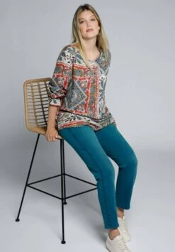 Ulla Popken SARAH - Jeans Slim Fit - Petrol -Ulla Popken 42e8686f54634816832d3c1955315745