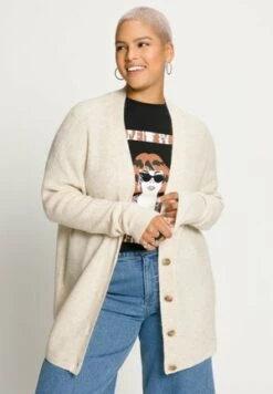 Ulla Popken Strickjacke - Mildes Taupe -Ulla Popken 44bcdae35b144fb0aaba4f6d391756ba