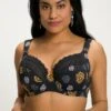 Ulla Popken BLOEMEN, KANTRAND - Bügel BH - Zwart -Ulla Popken 45777e2fe4064423bf6f33145b186e11