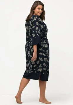 Ulla Popken MOTIF CACHEMIRE À COL EN V, EN - Bademantel - Marine -Ulla Popken 45ba24ba33bd4fcaad729c876b496040