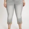 Ulla Popken AVEC IMPRIMÉ INTÉRIEUR - Jeans Slim Fit - Gris Beige -Ulla Popken 4789ae6017e0492ea8c98ee7fbf98c51