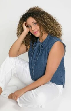 Ulla Popken Top - Blue Denim 10 Ulla Popken Top - Blue Denim -Ulla Popken 47e67213f8334e3dad71bcd84ffb3a4a