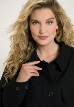 Ulla Popken Klassischer Mantel - Noir -Ulla Popken 48aed573bed7458ba957db54eac5e4e7