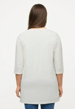 Ulla Popken ZIERBÄNDER CLASSIC V-AUSSCHNITT 3/4-ARM - Langarmshirt - Off White -Ulla Popken 4d9359b618804cf090df615d40cd0e14