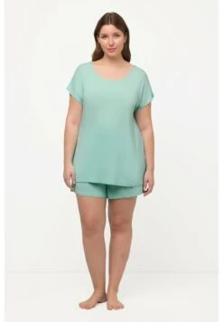 Ulla Popken MANCHES COURTES PAPILLON DÉCOLLETÉ RON SET - Nachtwäsche Set - Aigue Marine -Ulla Popken 4da61b5b475b4beabd42adfcd84dab1a