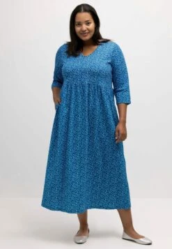 Ulla Popken PASTELL BLÜTEN 3/4 ARM - Jerseykleid - Himmelblau -Ulla Popken 4e58a303759542f2b3a990d2ebd1a860 1