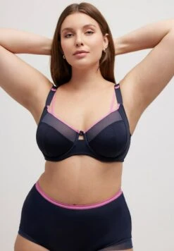 Ulla Popken STRAPPY HEART DETAIL - Bügel BH - Navy Blue