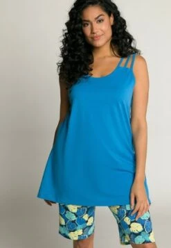 Ulla Popken MELONS COL ROND SANS MANCHES SET - Nachtwäsche Set - Bleu Nuit -Ulla Popken 4ec674f3fabc41edb89b5b2c22a82112