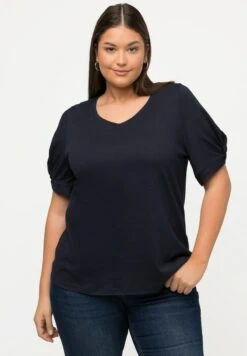 Ulla Popken T-Shirt Basic - Navy Blue -Ulla Popken 5054ef97eaab449fb3de737abb94e7a7
