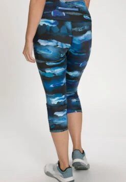 Ulla Popken AQUARELPRINT HIGH WAIST RITSZAKJE - Leggings - Hosen - Zwart -Ulla Popken 50fae3f73f7b4934b484f55f7658ef49