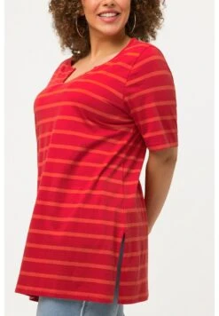 Ulla Popken LONG RAYURES ET MANCHES COURTES - T-Shirt Print - Rouge Poivron -Ulla Popken 525d3ad49d8b40e0b165d1bc33b89921