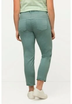 Ulla Popken BENGALINE SIENNA. JAMBE ÉTROITE ET LONGUEUR 7/8. BAS - Stoffhose - Vert Mousse Clair -Ulla Popken 536fc43872dc4344bd7d30b98f65d40a